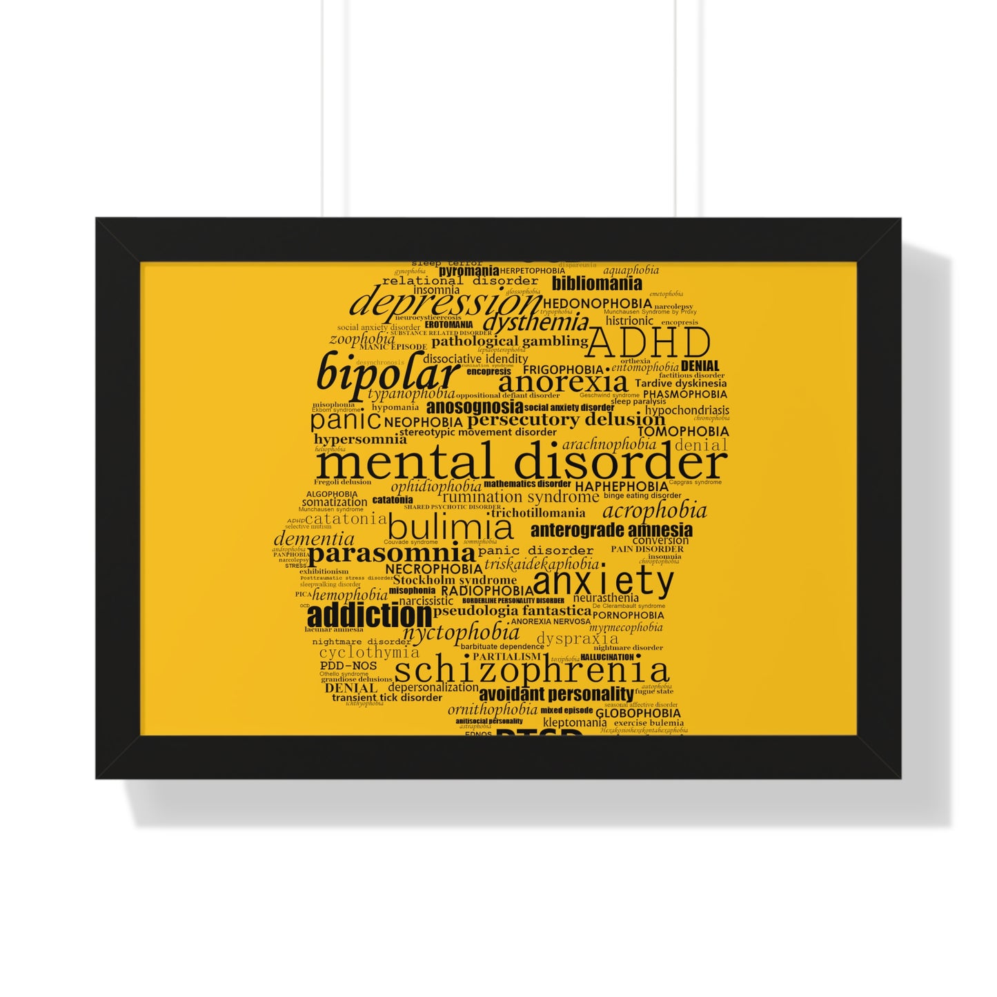 Mental Disorder Silhouette Framed Horizontal Poster