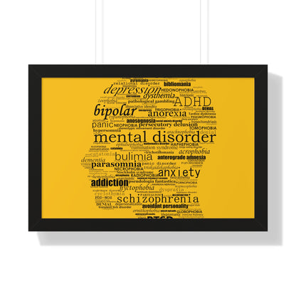 Mental Disorder Silhouette Framed Horizontal Poster