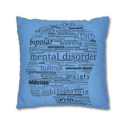 Mental Disorder Silhouette Spun Polyester Square Pillowcase