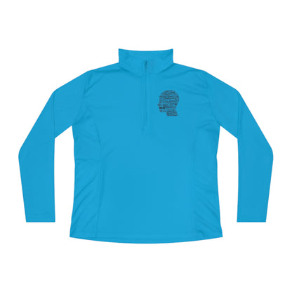 Mental Disorder Silhouette Ladies Quarter-Zip Pullover