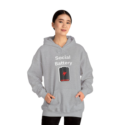 Social Battery Low Heavy Blend™ Hooded Sweatshirt