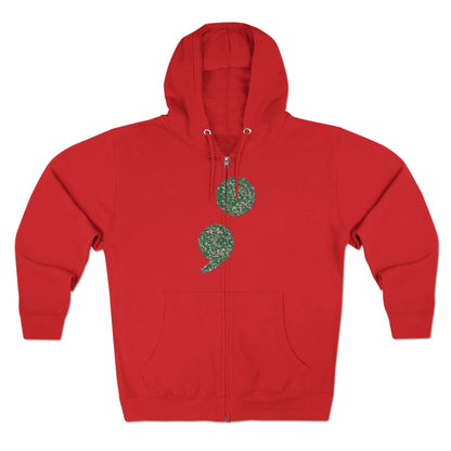 Flowers Semi-Colon Unisex Zip Hoodie