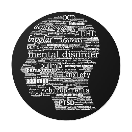 Mental Disorder Silhouette Round Vinyl Stickers