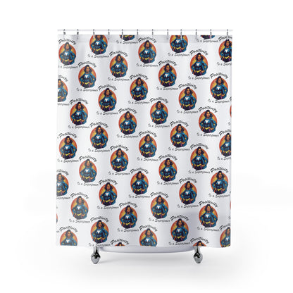 Positivity is a Superpower Female Superhero Shower Curtains