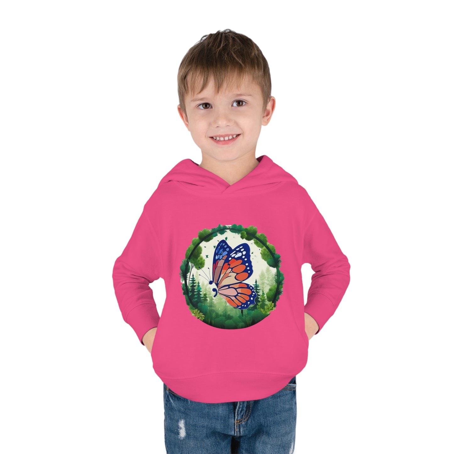 Semi-Colon Butterfly Toddler Pullover Fleece Hoodie