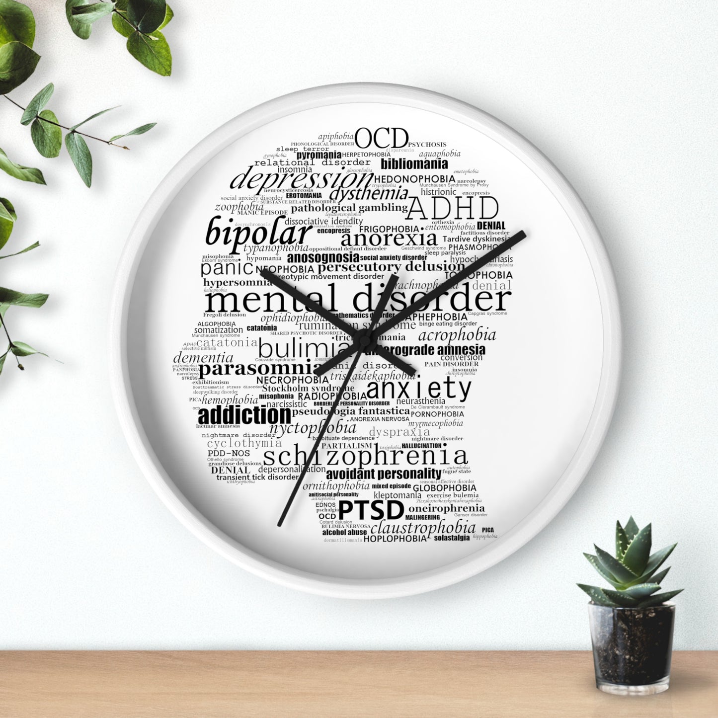 Mental Disorder Silhouette Wall Clock