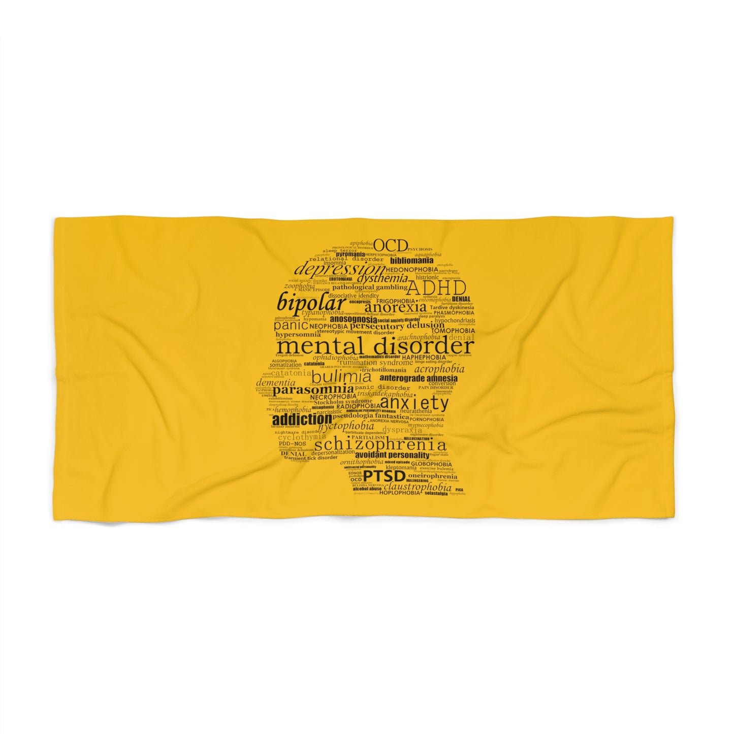 Mental Disorder Silhouette Beach Towel