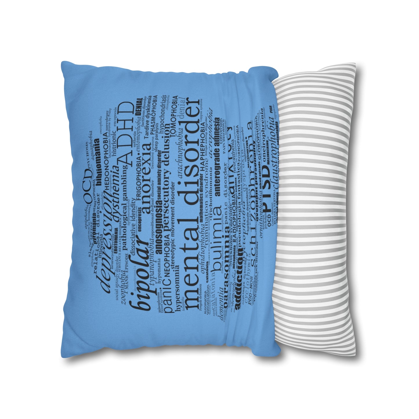 Mental Disorder Silhouette Spun Polyester Square Pillowcase