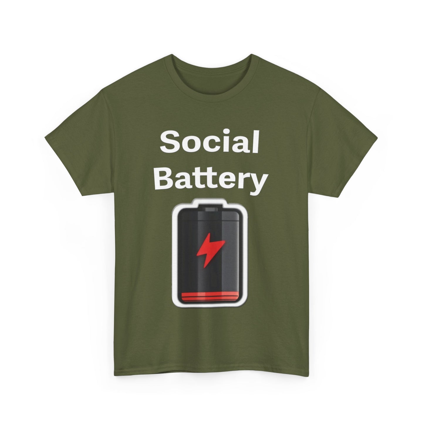 Social Battery Low Unisex Heavy Cotton Tee