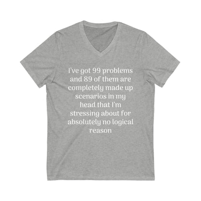 99 Problems Jersey Short Sleeve V-Neck Tee