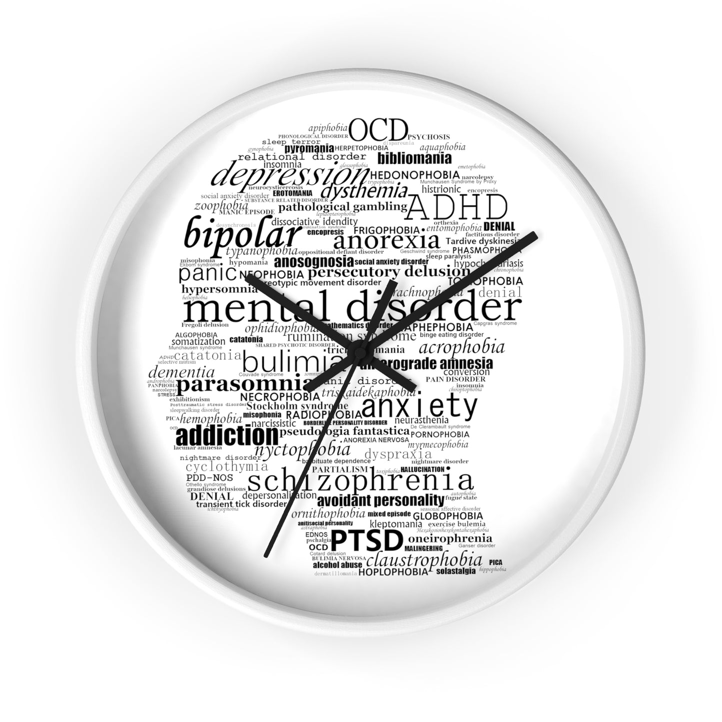 Mental Disorder Silhouette Wall Clock