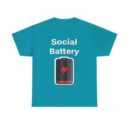 Social Battery Low Unisex Heavy Cotton Tee