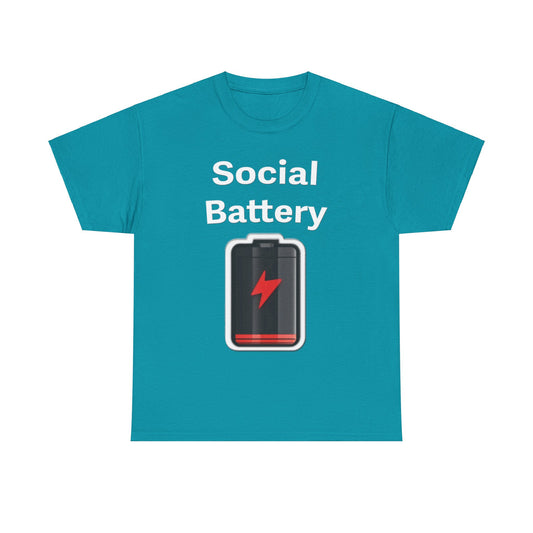 Social Battery Low Unisex Heavy Cotton Tee