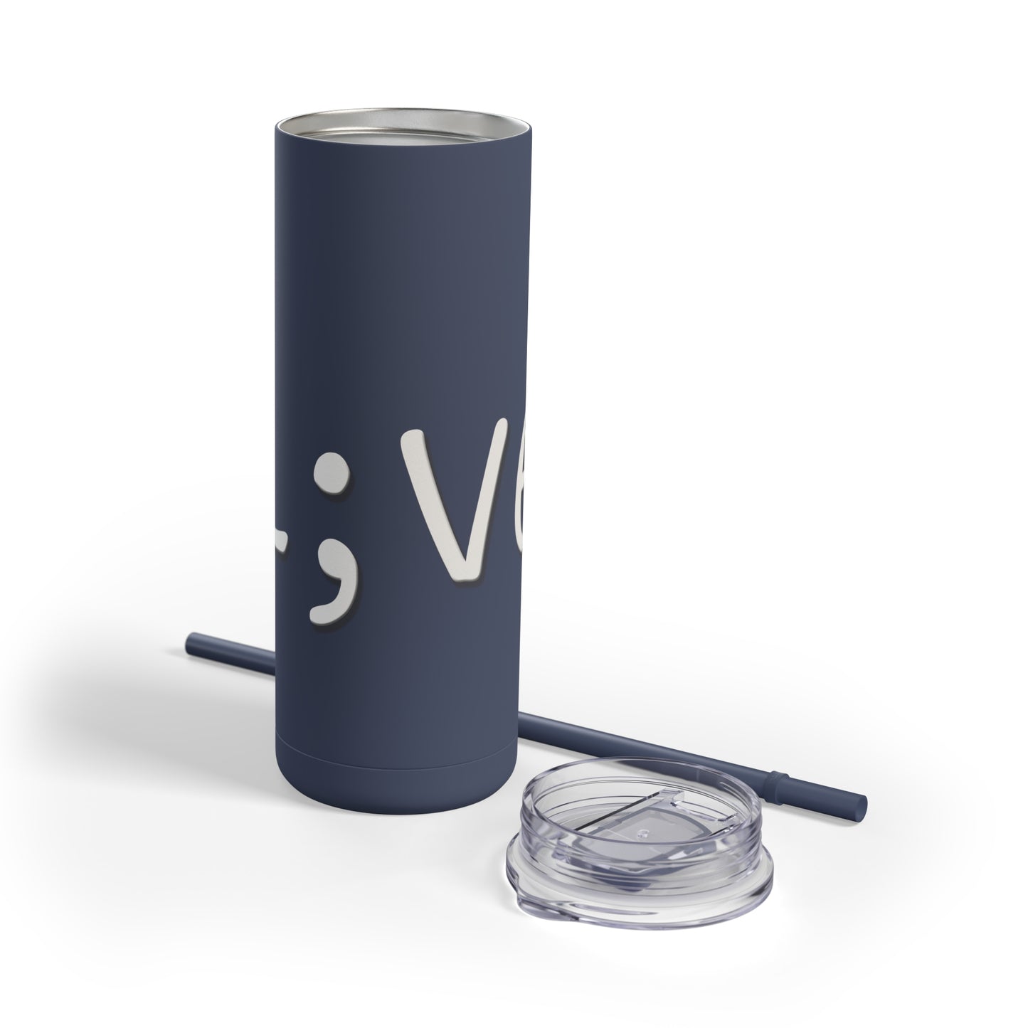 Semi-Colon L;ve Skinny Matte Tumbler, 20oz