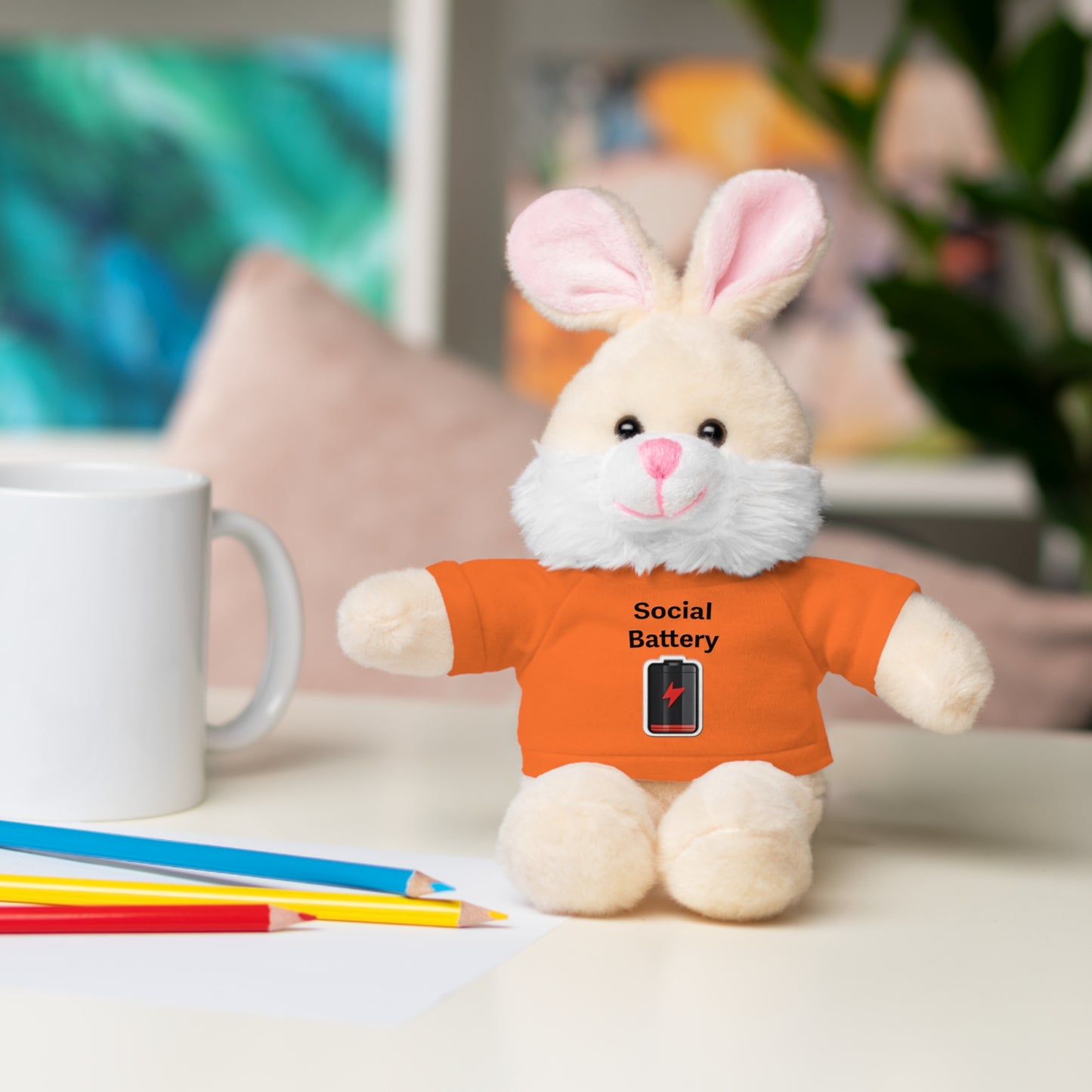 Social Battery Low Stuffed Animals with Tee