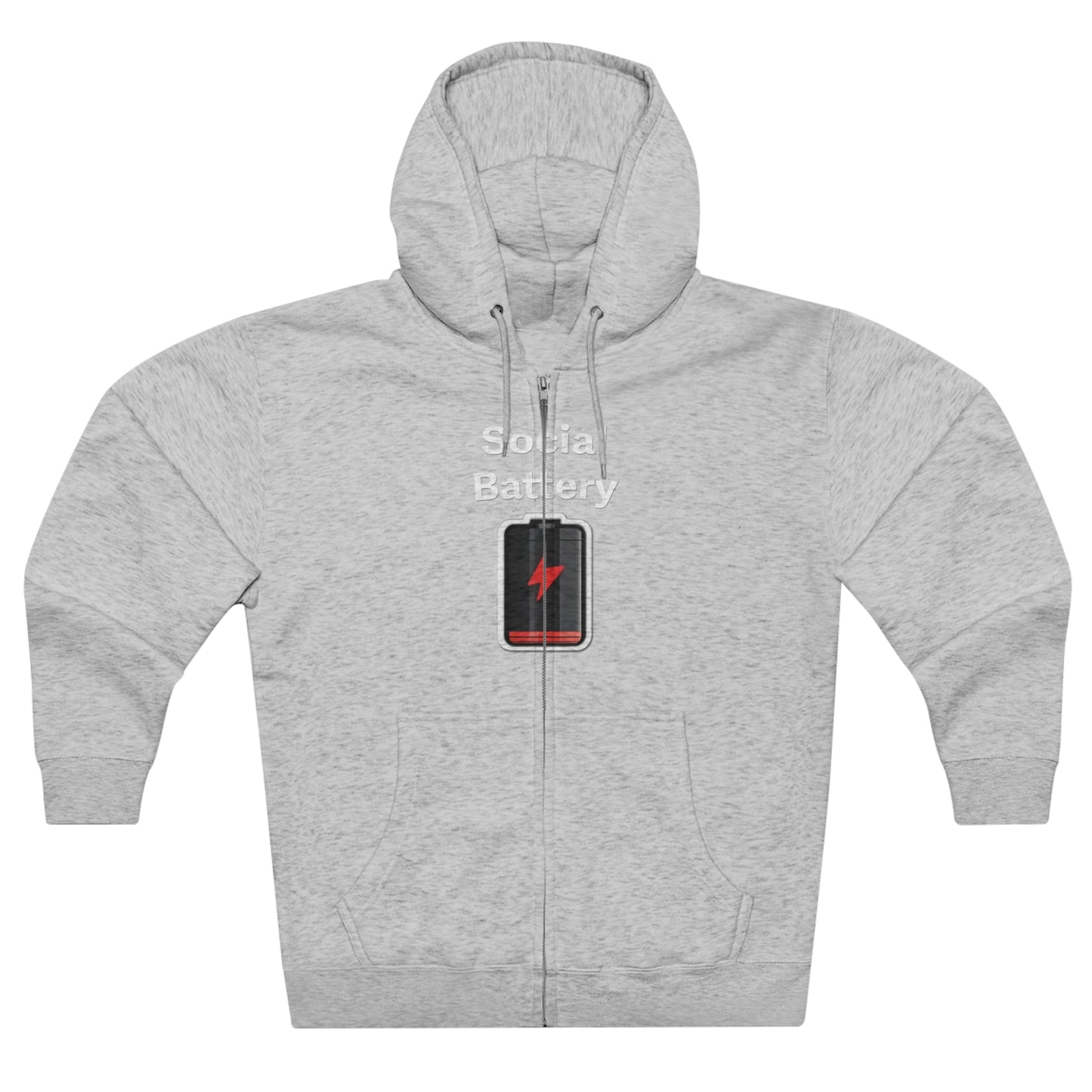 Social Battery Low Unisex Zip Hoodie