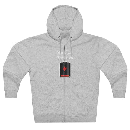 Social Battery Low Unisex Zip Hoodie