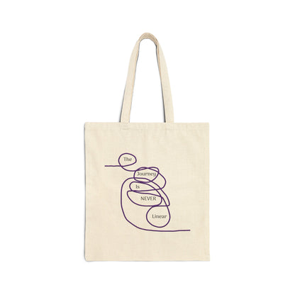 The Journey is Never Linear Cotton Canvas Tote Bag