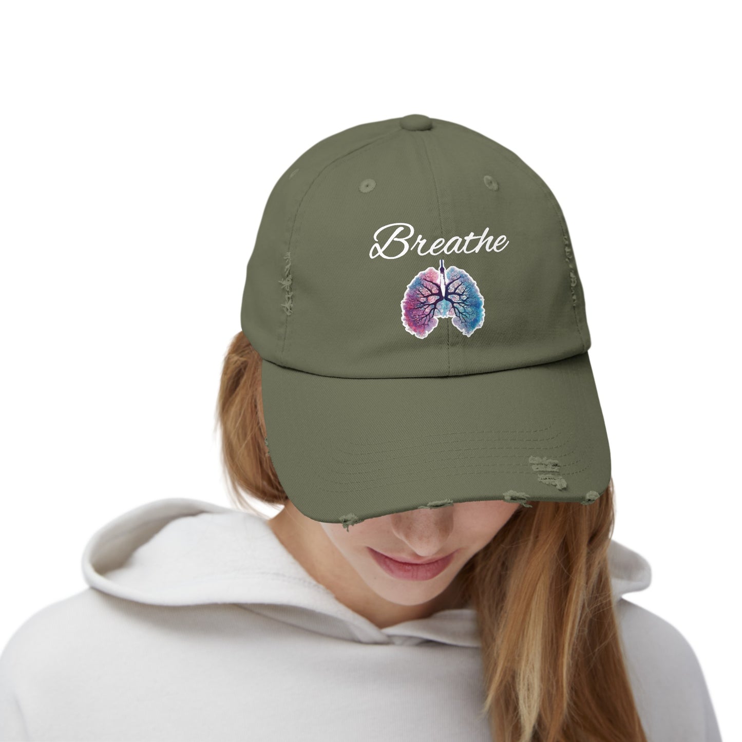 Breathe Unisex Distressed Cap