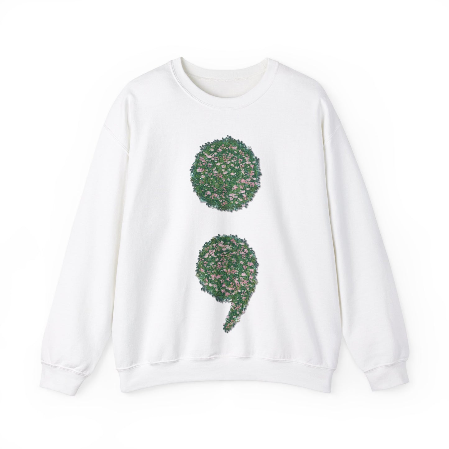 Flowers Semi-Colon Unisex Heavy Blend™ Crewneck Sweatshirt