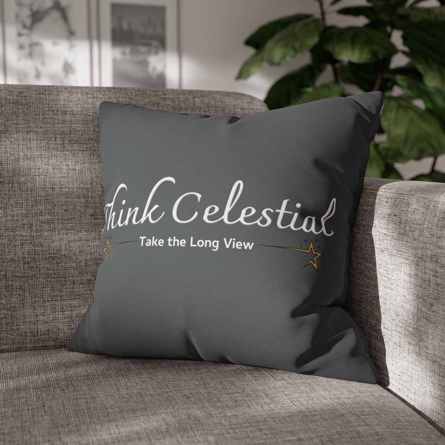 Think Celestial Spun Polyester Square Pillowcase