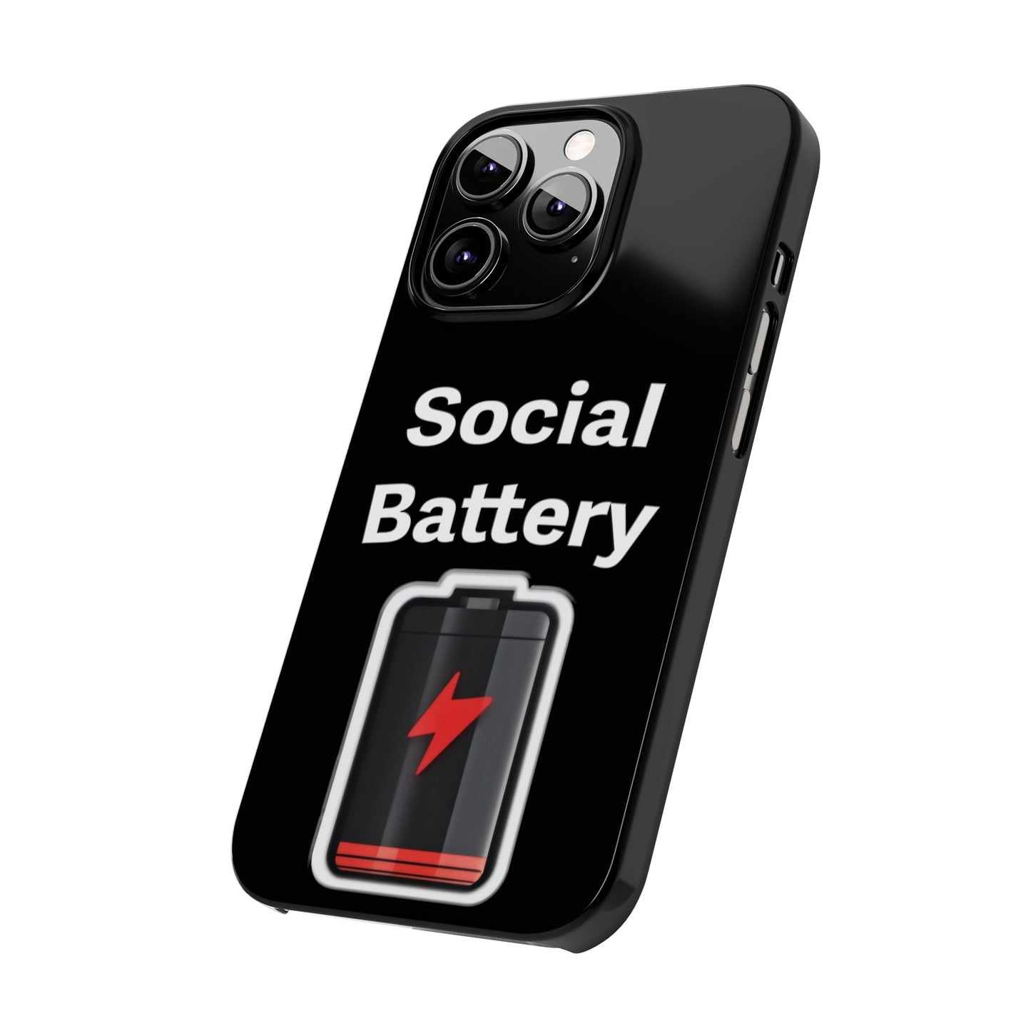 Social Battery Low Slim Phone Cases