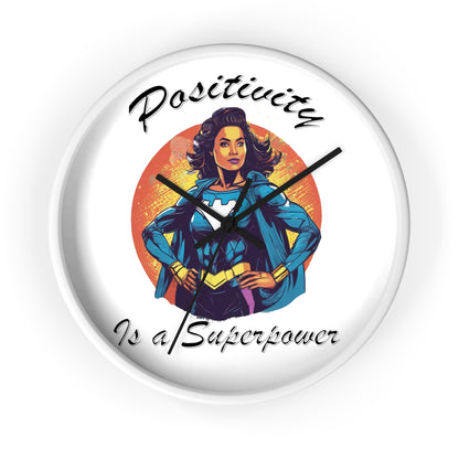 Positivity is a Superpower Female Superhero Wall Clock