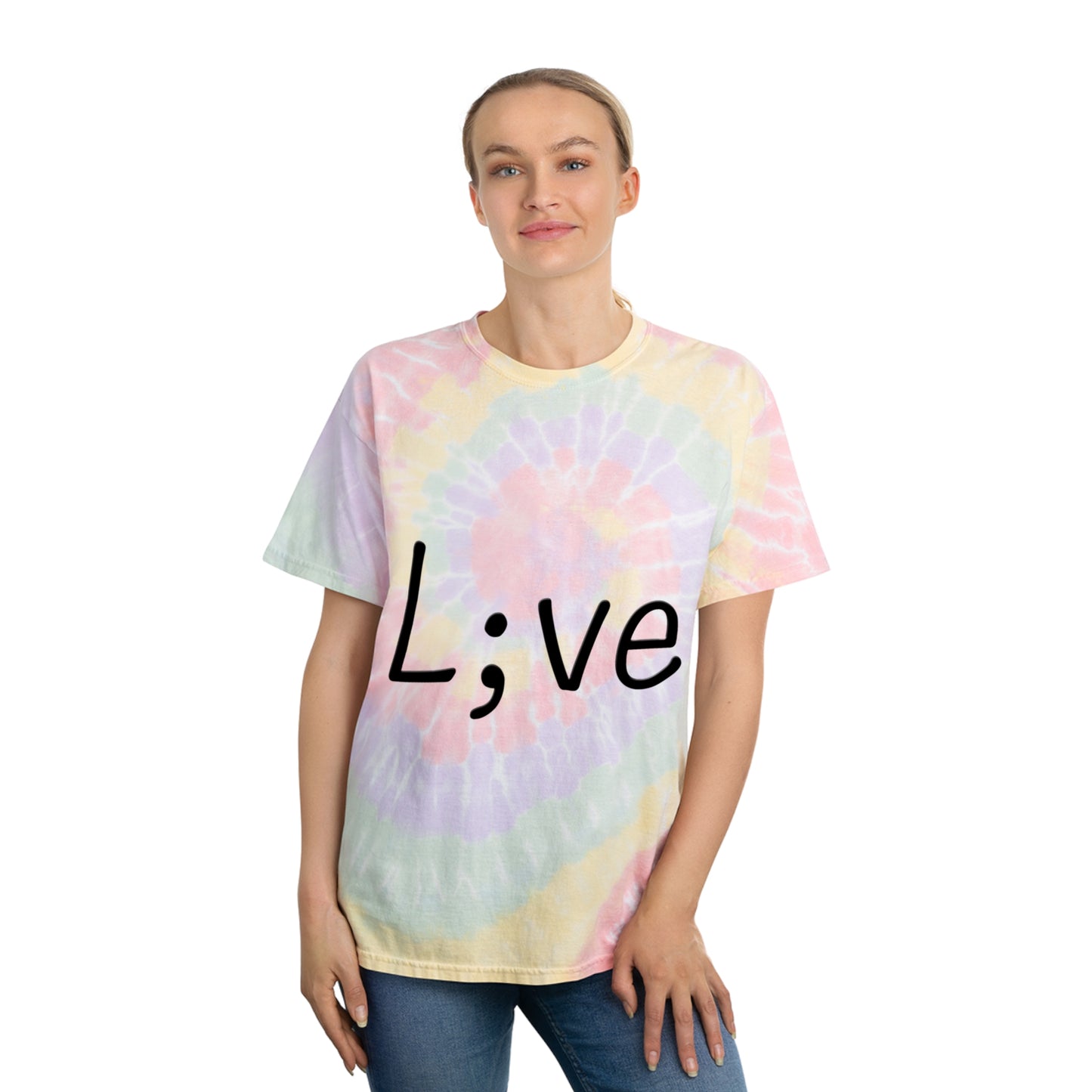 Semi-Colon L;ve Tie-Dye Tee, Spiral