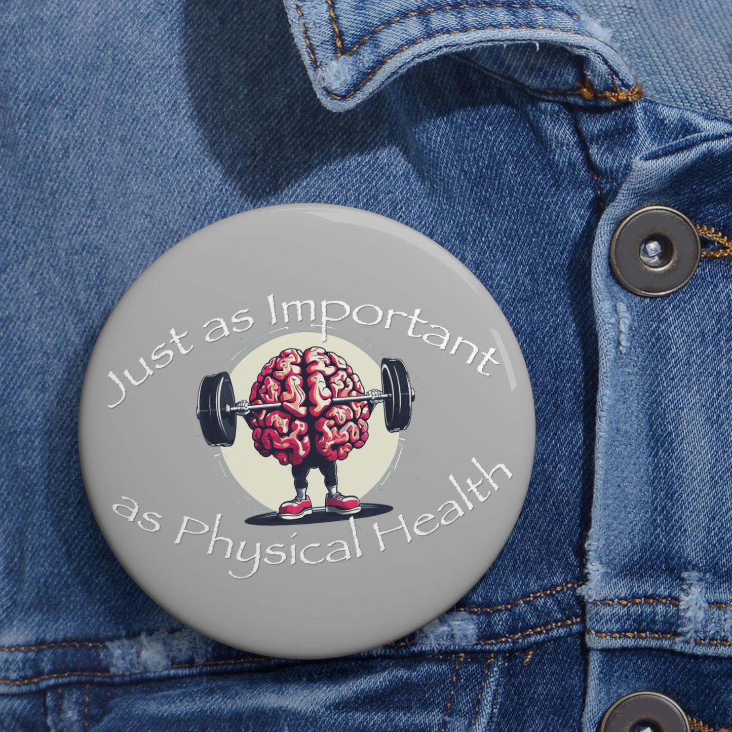 Mental Health Muscle Custom Pin Buttons