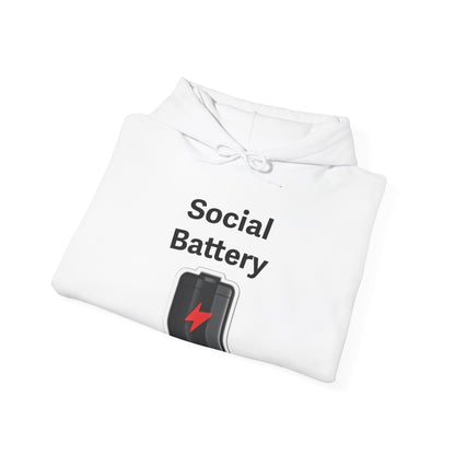 Social Battery Low Heavy Blend™ Hooded Sweatshirt