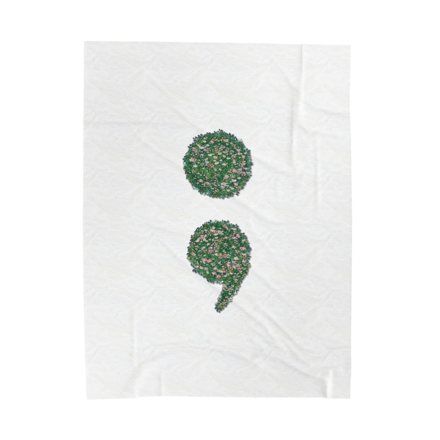 Flowers Semi-Colon Velveteen Plush Blanket