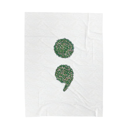 Flowers Semi-Colon Velveteen Plush Blanket