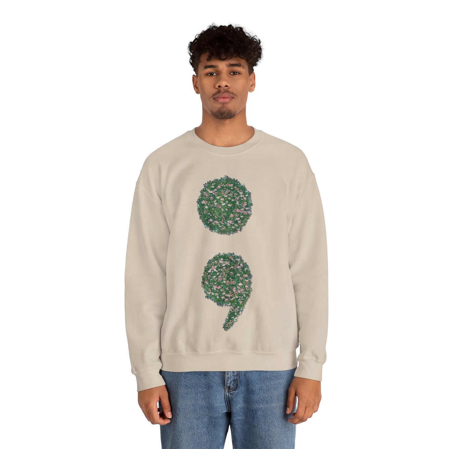 Flowers Semi-Colon Unisex Heavy Blend™ Crewneck Sweatshirt