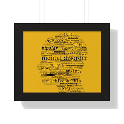 Mental Disorder Silhouette Framed Horizontal Poster