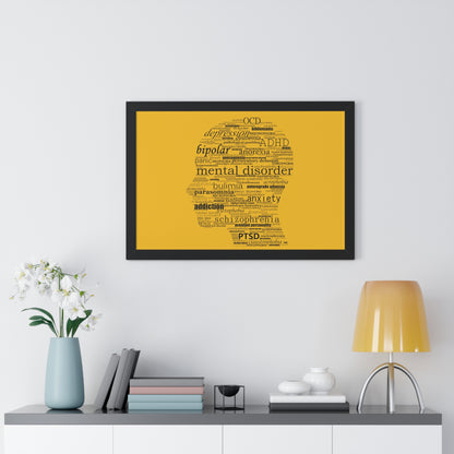 Mental Disorder Silhouette Framed Horizontal Poster