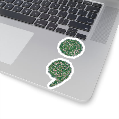 Flowers Semi-Colon Kiss-Cut Stickers