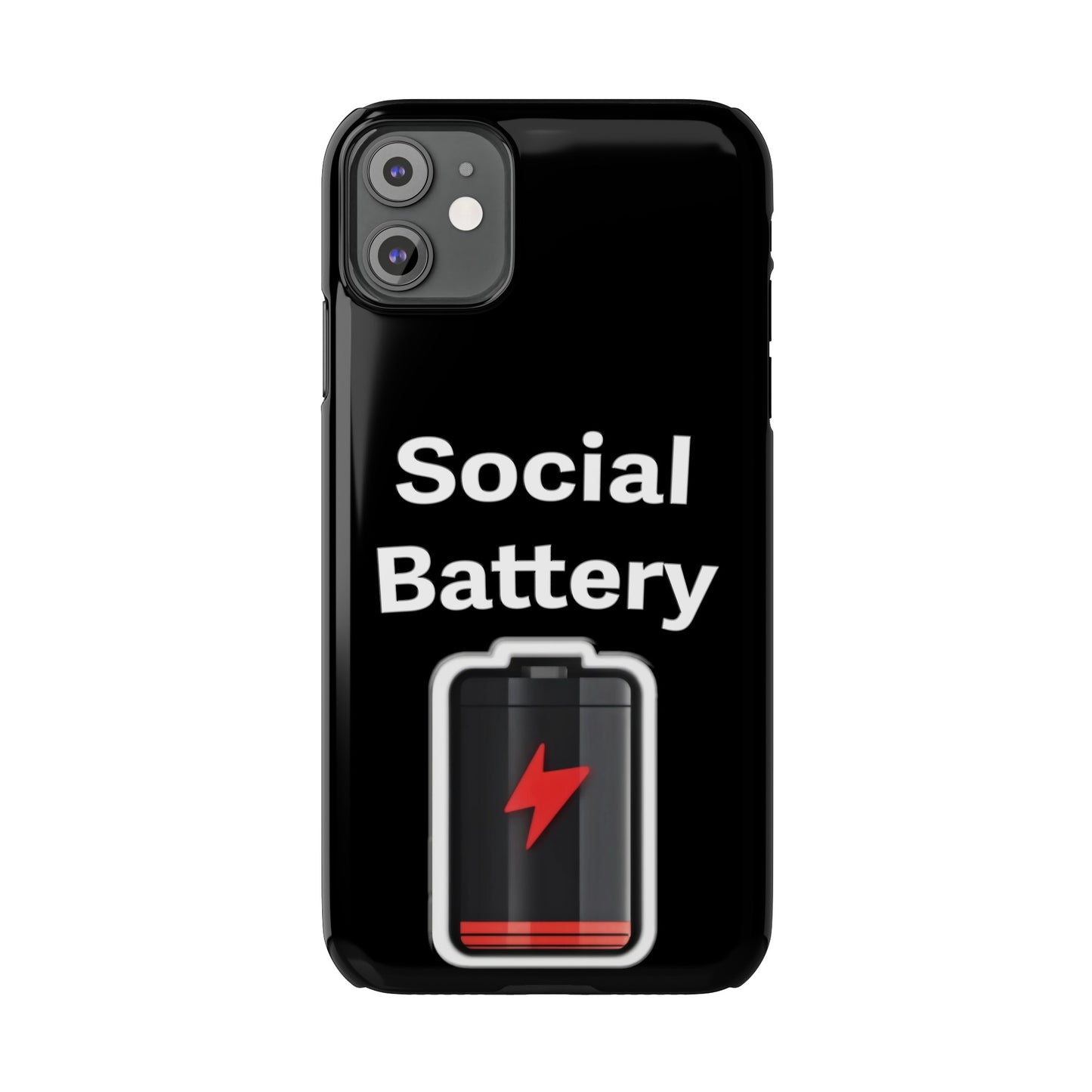 Social Battery Low Slim Phone Cases