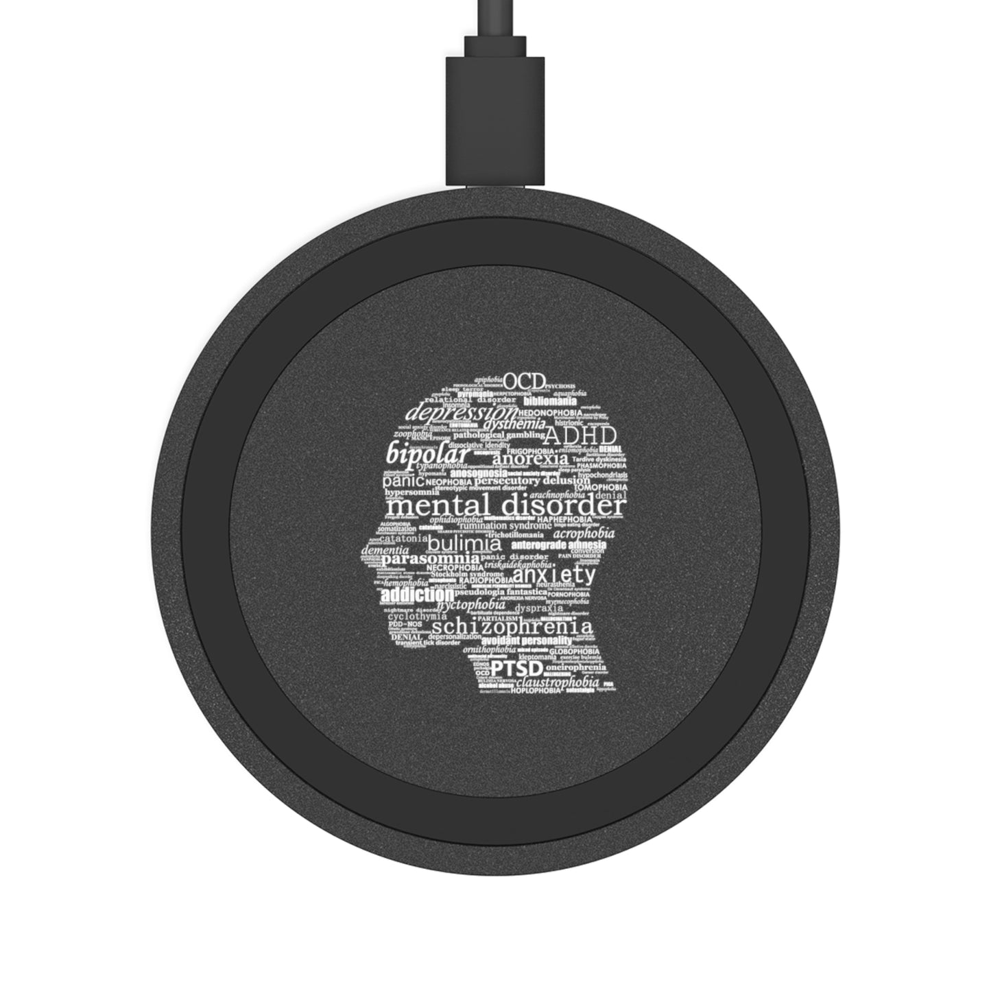 Mental Disorder Silhouette Wireless Charging Pad