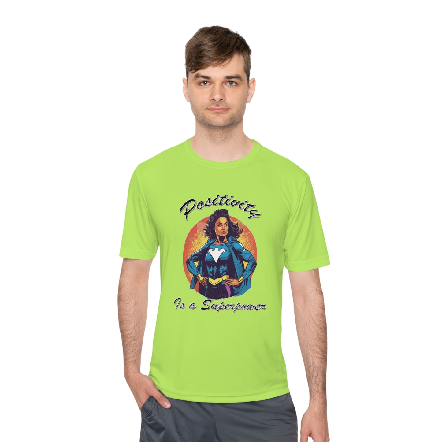 Positivity is a Superpower Female Superhero Moisture Wicking Tee