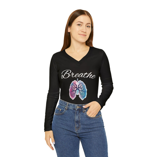 Breathe Long Sleeve V-neck Shirt