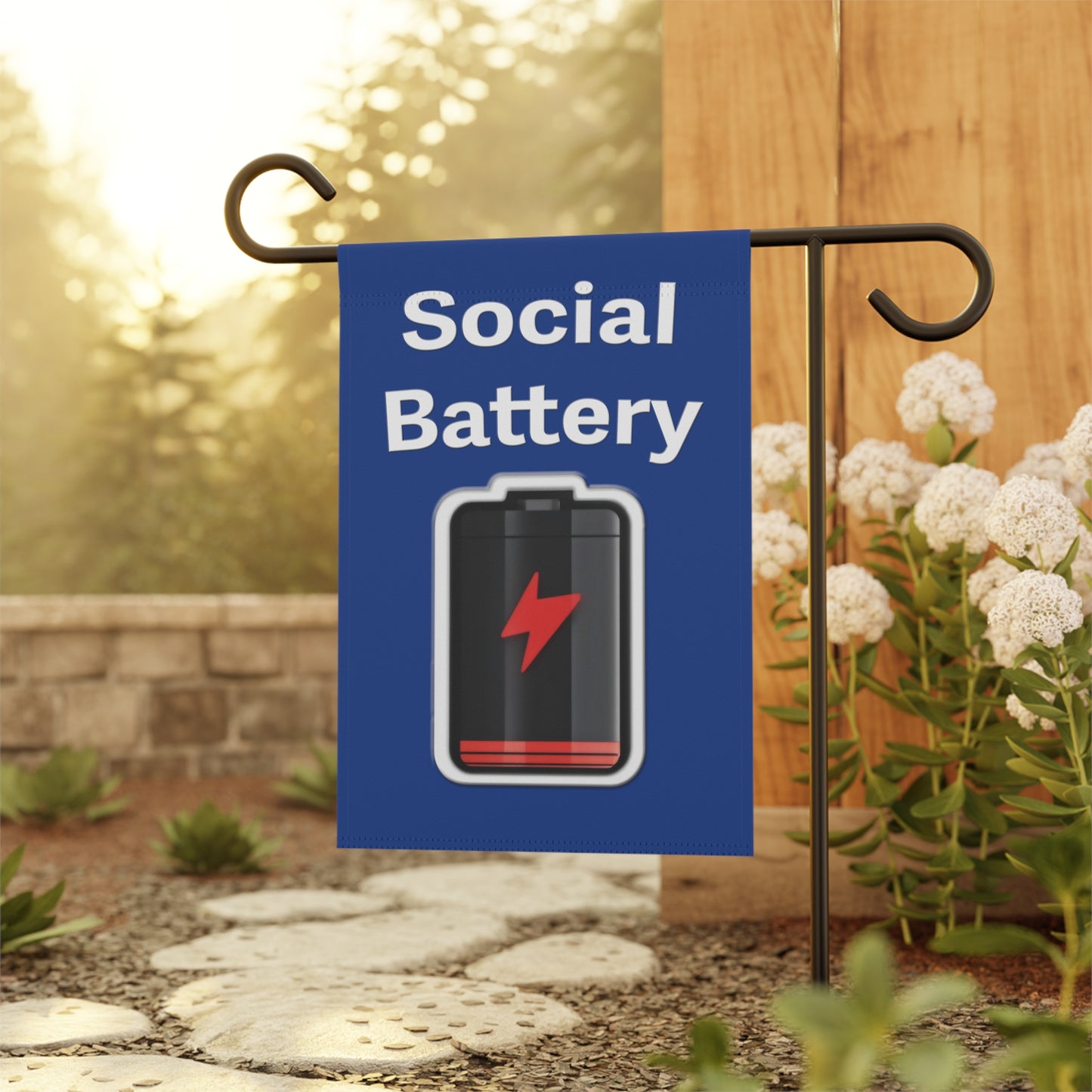 Social Battery Low Garden & House Banner