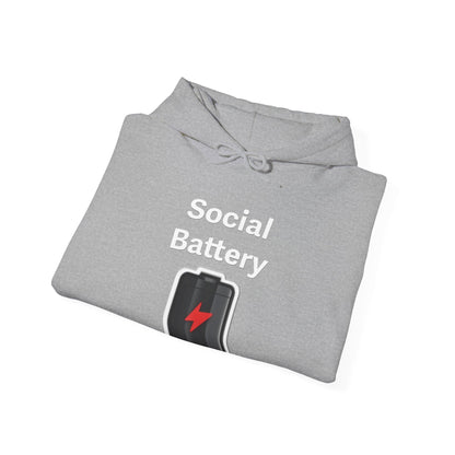 Social Battery Low Heavy Blend™ Hooded Sweatshirt