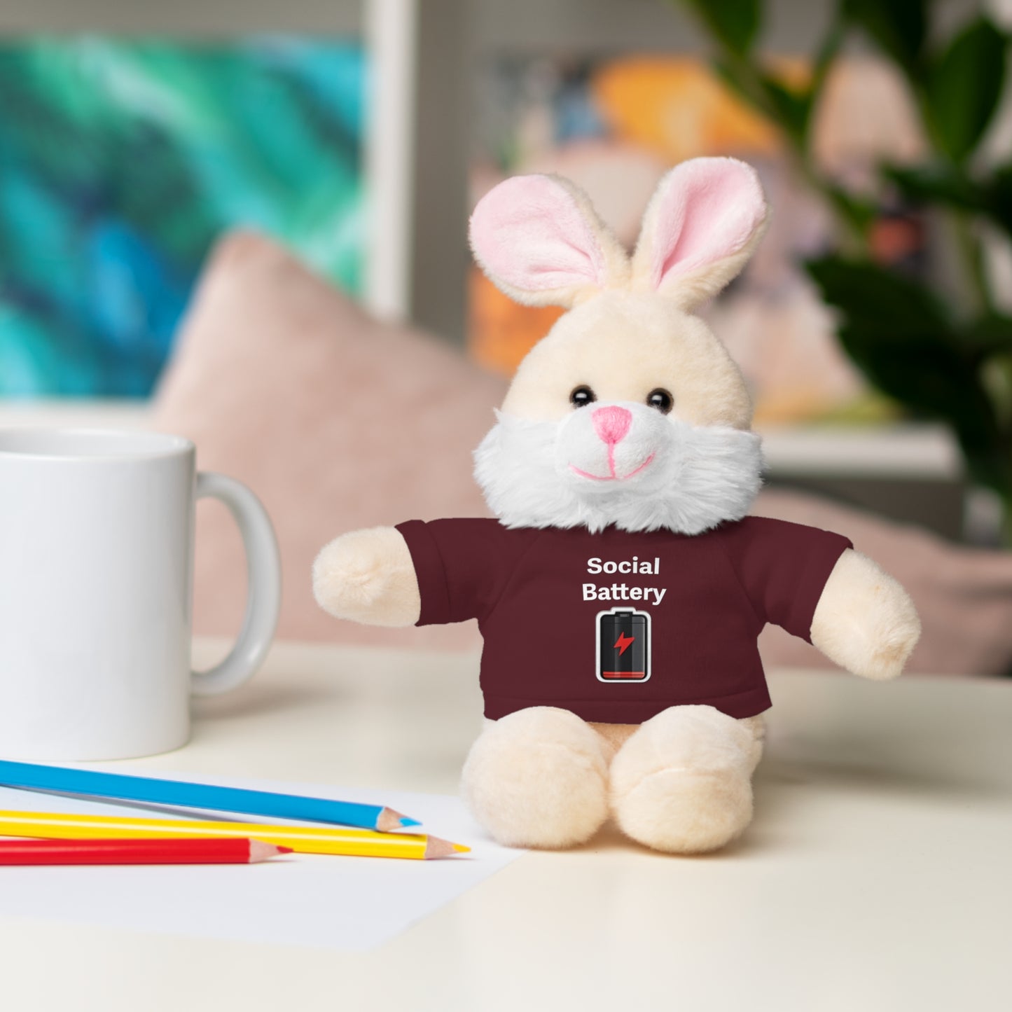 Social Battery Low Stuffed Animals with Tee