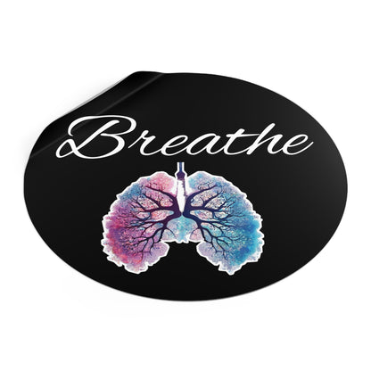 Breathe Round Vinyl Stickers