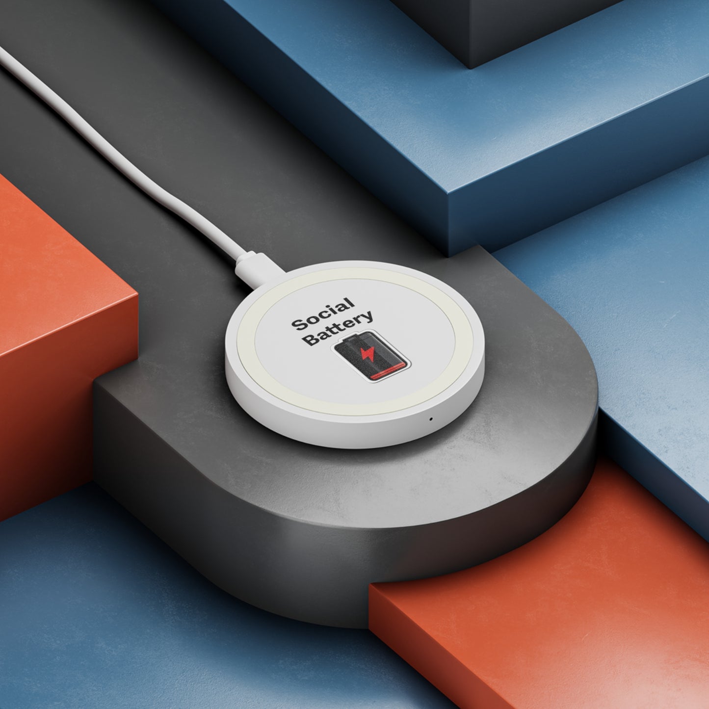 Social Battery Low Wireless Charging Pad