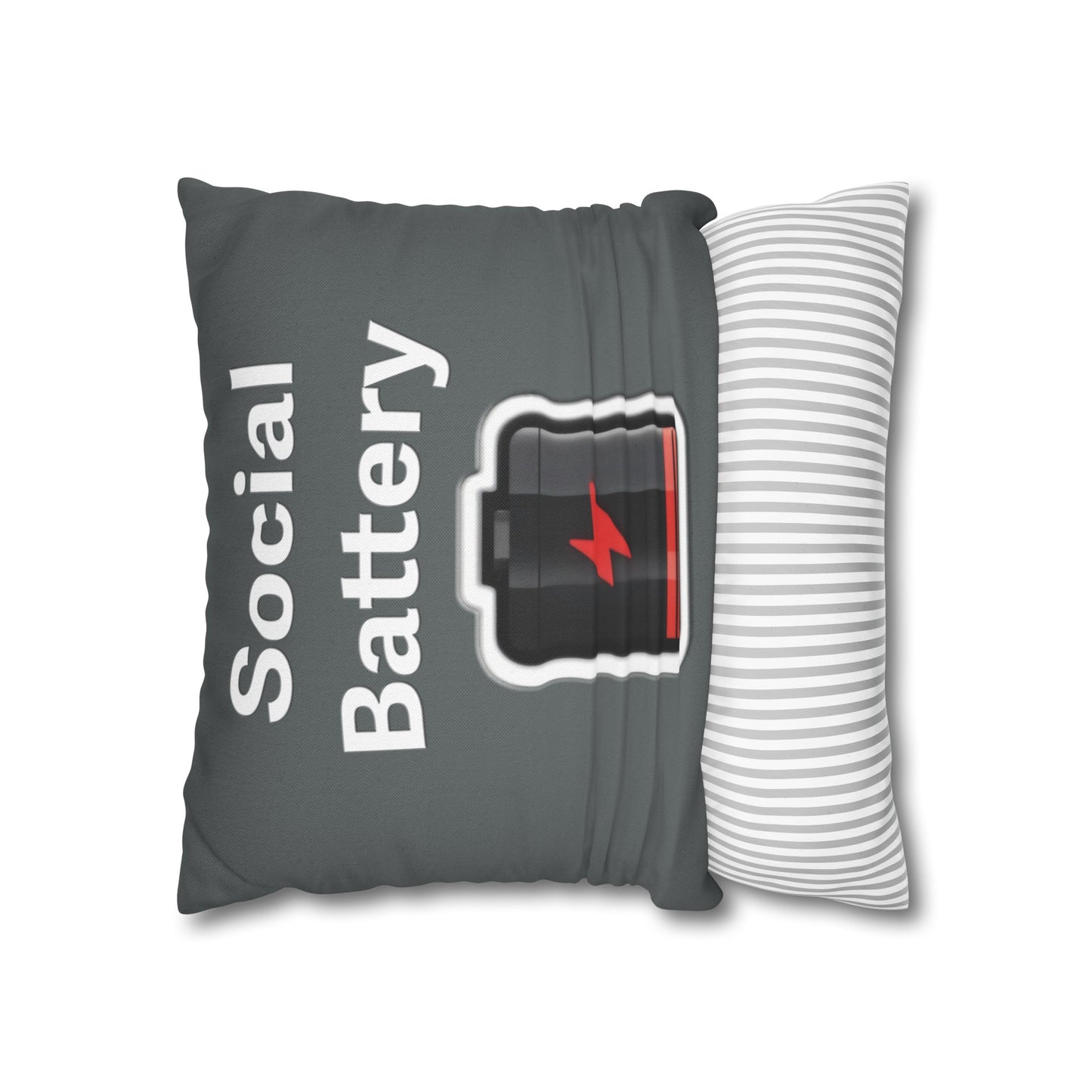 Social Battery Low Spun Polyester Square Pillowcase