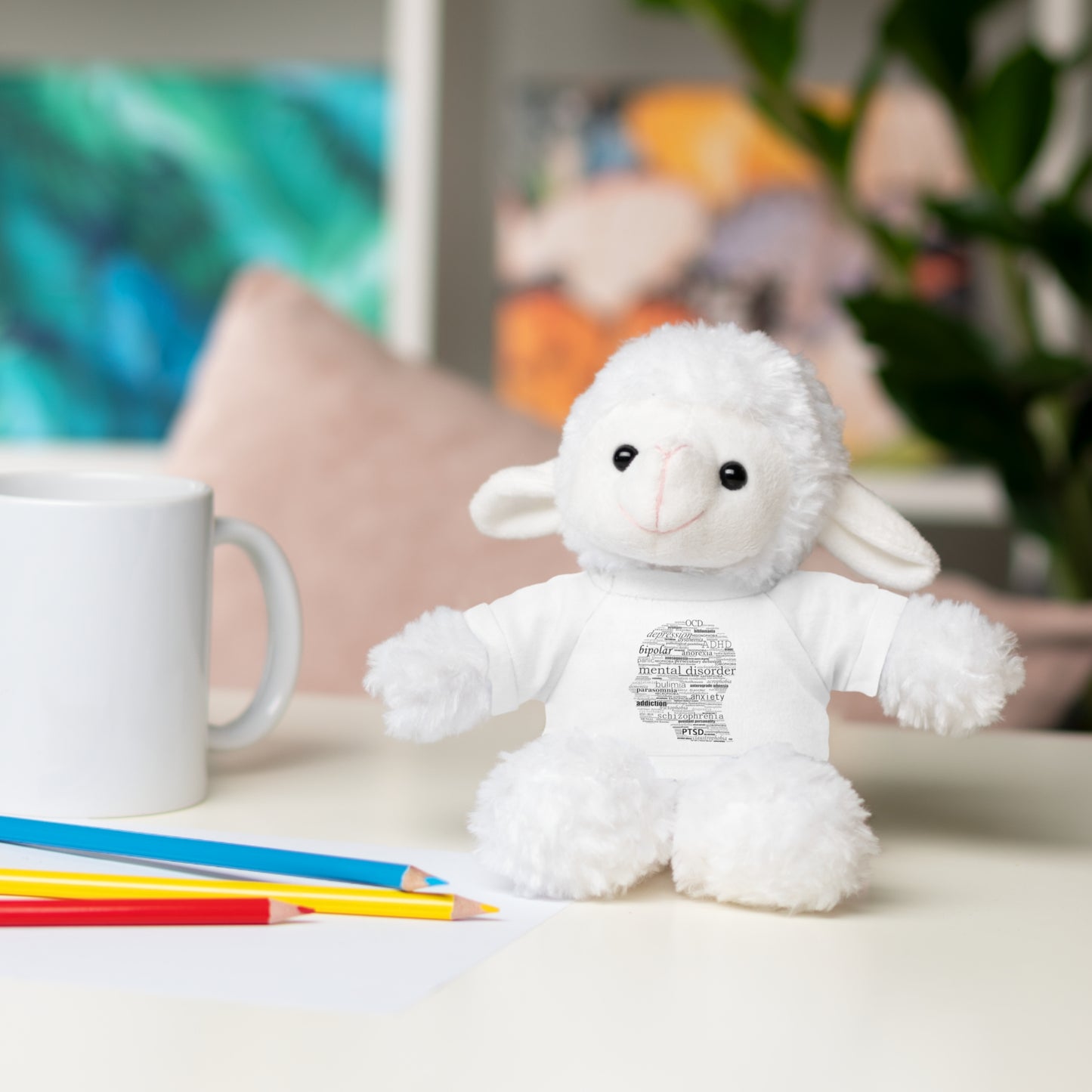 Mental Disorder Silhouette Stuffed Animals with Tee