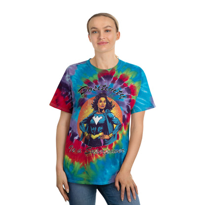 Positivity is a Superpower Female Superhero Tie-Dye Tee, Spiral