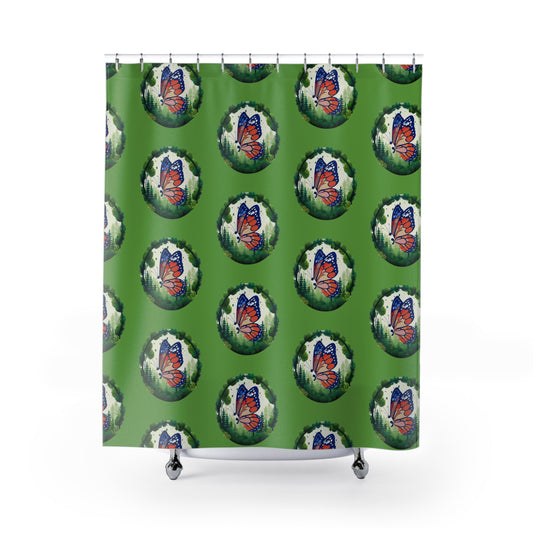 Semi-Colon Butterfly Shower Curtains