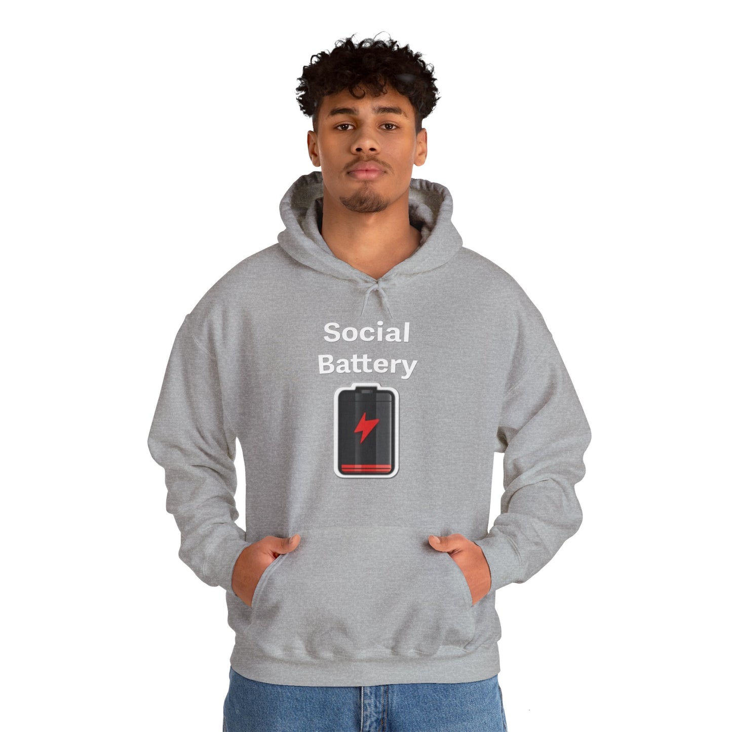 Social Battery Low Heavy Blend™ Hooded Sweatshirt